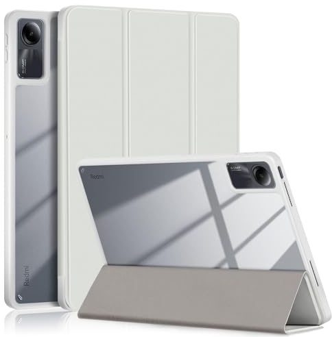 Yiernuo Custodia per Xiaomi Redmi Pad SE 11 Pollici Tablet,Traslucido Cover con Funzione Supporto e Auto Sveglia/Sonno,Grigio