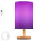 JUMBEAR Lampada da tavolo, lampada da comodino viola con paralume in tessuto di lino, per camera da letto e soggiorno, lampadina LED inclusa