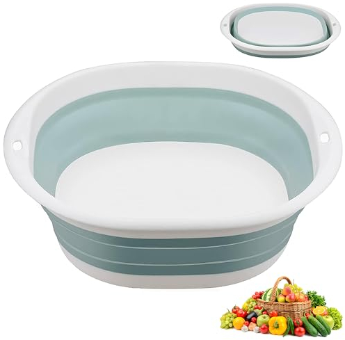DDUP Collapsible Washing up Bowl, Folding Hand Wash Basin Retractable Portable Laundry Washing Basin, Multipurpose Outdoor Travel Basin Bucket for Kitchen Travel Camping Hiking Motorhome