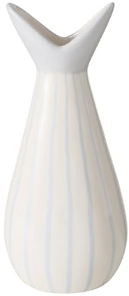 Vase Maritim Fisch Keramik Hellblau Weiß Streifen 9x8x21cm