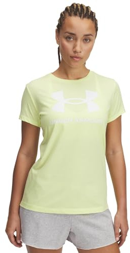 Under Armour Damen Live Sportstyle Graphic Short Sleeve Crew Neck T-Shirt UA Rival Logo SS, (727) Sonic Yellow/White, X-Groß