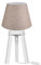 Lámpara de sobremesa trípode blanca y pantalla beige - PIKOBI2634