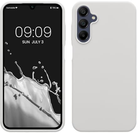 kwmobile Handyhülle für Samsung Galaxy A15 5G Hülle - Case Silikon - Kabelloses Laden - Schutzhülle Cover in Weiß matt