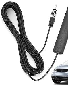 Antenna Auto, Antenna Autoradio, Antenna Radio Auto Interna Amplificata ANT-309, Compatibilità Estesa con Ricevitori FM da 87MHz a 108MHz, Cavo 5m e Connettore DIN, Ideale per Auto Camion SUV
