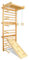FIVMEN Espaldera para interiores de madera, estructura de escalada con escalera de cuerda, barra de dominadas y anillos, equipo de gimnasia para niños y adultos