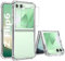 Cover Z Flip 6,Slim Clear Custodia per Samsung Galaxy Z Flip 6 5G con Pellicola Protettiva vetro temperato Anteriore,Trasparente [Anti-Ingiallimento] Silicone Antiurto Anti Caduta Case per Flip6 2024