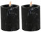 2er Set LED Kerze Stumpenkerze Adventskerze Kerze für Laternen Marmor Optik flackern Ø7x10cm Schwarz Batterie