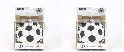 PME Papier-Backformen Fußball, Schwarz, Schwarz und Weiß (Packung mit 2)