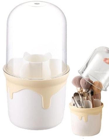 Boîte de rangement pour pinceaux de maquillage, support pour pinceaux cosmétiques - Support pour pinceaux de maquillage, rotation à 360 degrés - Tasse de rangement pour outils cosmétiques, porte-pince