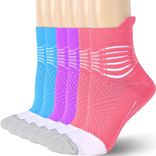 IRAMY Bas de Contention Femme Homme Chaussettes de Contention Running Support de Cheville Chaussettes Basses de Compression de Course pour Fasciite Plantaire 3 Paires