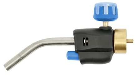 HÖGERT TECHNIK Bruciatore a gas multiuso per MAPP/propano, accensione piezoelettrica, valvola di controllo della fiamma, ugello preciso in acciaio inox, max. 1850 °C, 1,25 kW