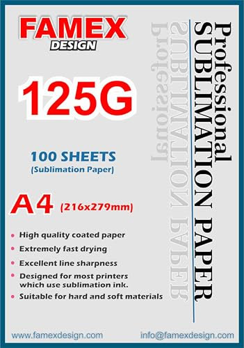 125g A4 Premium Quality A4 Sublimation Paper for Mug Transfer and sub Heat Press (100)