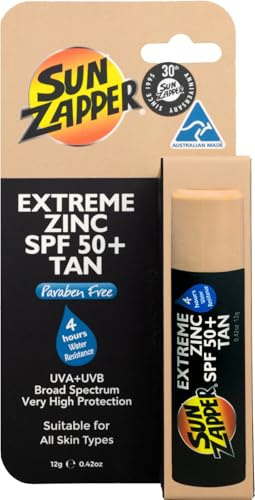 Sun Zapper Zinc Stick Tan - Tinted Light Skin Tone Sunblock Stick 12g