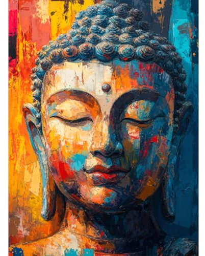 RICUVED Bricolage Bouddha Diamond Painting,5D DIY Bouddha Diamant Painting Kit Complet,Peinture Diamant Artisanat Strass Painting pour Adultes, Enfants, Décoration Intérieur 30x40cm