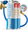 FrostMEISTER 3in1 – Auto-Klimaanlage Nachfüllset für R134a (1995–2016) – 2X 400 ml Dose & Schlauch mit Manometer – Ersatz für das Kältemittel, Öl & Dichtmittel – Schnelle & einfache Anwendung