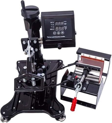 Prensa térmica, máquina de prensado térmico, prensa térmica combinada 5 en 1 de 38 x 38, prensa de sublimación/térmica, máquina de transferencia térmica para tazas, gorras y camisetas (negro, EE. UU.)