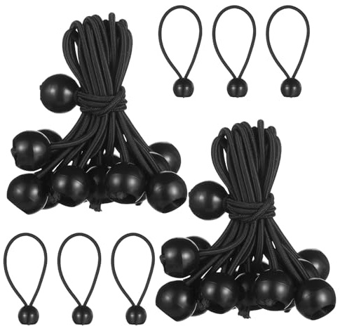 LXUEJIE 30 Stück Spanngummis mit Kugel Schwarz Planenspanner mit Kugel 10cm | Planenbefestigung Gummispanner Zeltgummis zum Festzurren für Campingzelten Banner Überdachungen Planen Zelt Netz