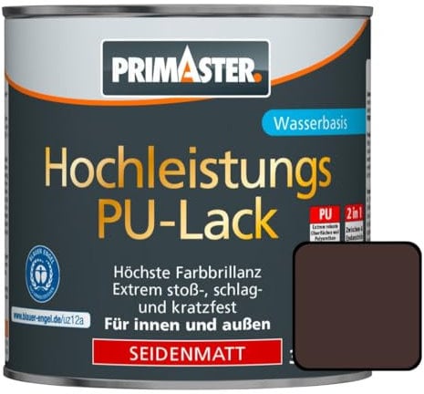 Primaster Hochleistungs PU-Lack 750ml 2in1 Schokoladenbraun Seidenmatt Acryllack