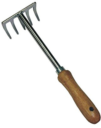 4U-Onlinehandel Kleinrechen mit 5 Zinken 29cm Handrechen Gartenrechen Harke Blumenrechen Rechen
