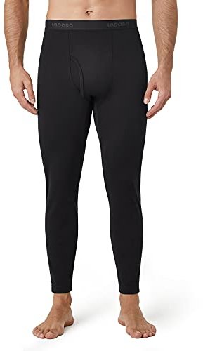 LAPASA Herren Innenfleece Thermo Unterhose, Thermohosen 1er Pack Funktionsunterwäsche Extra warm Thermoflux M25, M, Schwarz (Extra warm)