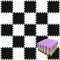 qqpp® 18 Puzzle Eva Schaumstoff Puzzlematte Puzzleteppich Kinder - Krabbelmatte Spielmatte Baby Schadstofffrei Sport rutschfest Bodenschutzmatte Fitness Matte. Weiß, Schwarz. QQC-ADb18N