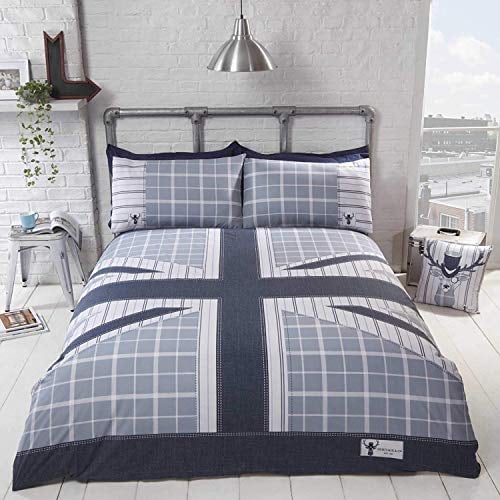 Rapport Cool Britannia Bettwäsche-Set, Polycotton, Denim, Kingsize-Größe