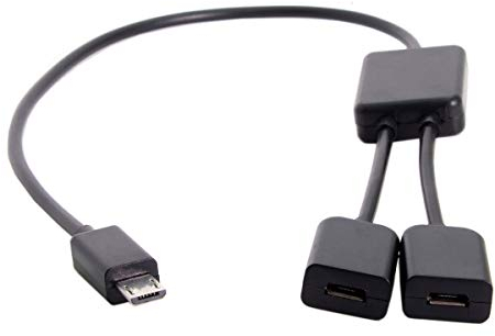 CY Micro USB to Dual Ports Micro USB Female Hub Cable For Laptop PC & Mouse & Flash Disk