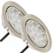 Lichtfaktor24 LED Möbeleinbauleuchten 12V flach 2 x 3W Einbaustrahler Leonie inkl. Kabel mit Mini Stecker 3000K Warmweiß Lochausschnitt: 55 bis 60mm