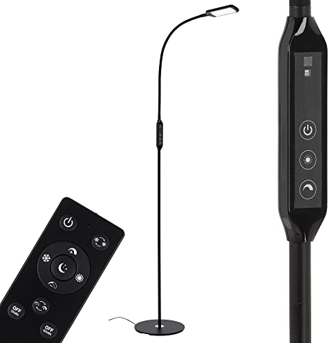 BRILONER 1296-015 Lampadaire à LED avec variateur d'intensité et télécommande 700 LM Noir 8 W