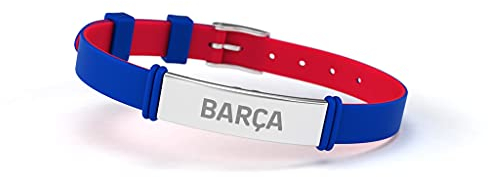 Fútbol Club Barcelona Fashion-Armband, blau, verstellbar, für Herren, Damen und Kinder | Barça-Armband aus Silikon und Edelstahl | Unterstützt FCBarcelona mit einem offiziellen Produkt | FCB,
