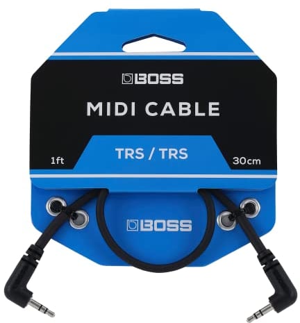 BOSS BCC-1-3535 – 30 cm – Cable MIDI TRS de 3,5 mm compacto – Conectividad prémium para pedales BOSS