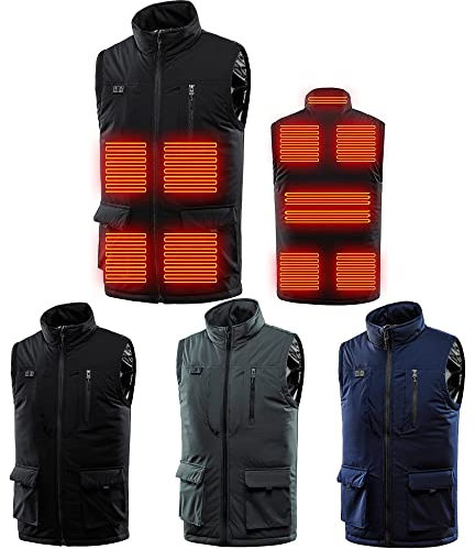 AOCRD Electric Heated Vest for Men Women, Heated Jacket Powered by USB Port,Heating Gilet with 11 Heat Generating Zones,Washable,Battery Not Included