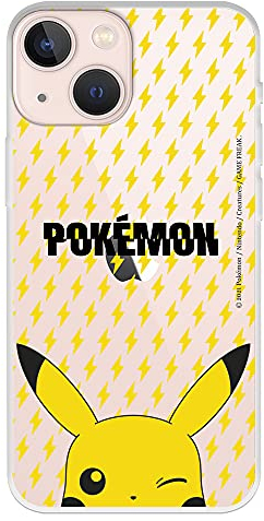 Offizielle Pokémon Pikachu Handyhülle für iPhone 13 Mini, gestreift. Wählen Sie das Design, das Sie für Ihr iPhone 13 Mini mögen