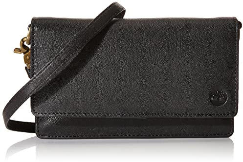 Timberland Damen Leather Crossbody Bag Wallet Purse Umhängetasche aus RFID-Leder, Schwarz (Cav)