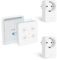 LoraTap Funksteckdose Set 1 Wandhalterung + 1 Doppelfernbedienung + 2 Funksteckdose SP8412Q1