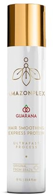 Amazonplex Guaraná Express 1L- Dauerhafte Brasilianische Bio-Haarglättung, Professional Smoothing Hair Treatment, One Step Protein-Keratin Behandlung, Geruchfrei, Formaldehydfrei, Anti Frizz