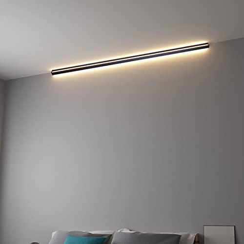 LED Wandlampe Ecke Innen Schwarz Warmweiß Moderne Wandleuchten Langlich Hintergrund Nachtlampe Wand Deko Beleuchtung Wandfluter Minimalistische Badzimmer Schlafzimmer Wohnzimmer Treppen Flur A 100cm