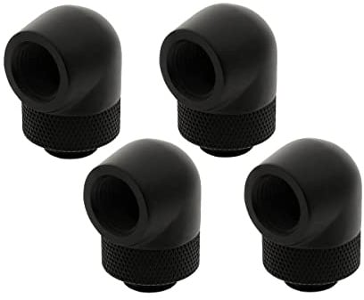 XSPC Adapter 90 Grad G1/4 Zoll AG auf G1/4 Zoll IG - drehbar, schwarz, 4er-Pack
