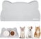 Tapis de Nourriture pour Chien, en Silicone imperméable et antidérapant, 25 x 44 cm, Tapis de Nourriture pour Chats, en Forme de tête de Chat Mignonne, gamelle pour Chien (Gris, 44x25 cm)