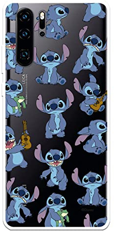 Schutzhülle für Huawei P30 Pro, offizielles Lilo & Stitch Stitch Stitch Muster, transparent, zum Schutz Ihres Handys, flexibles Silikon, offizielles Disney-Lizenzprodukt