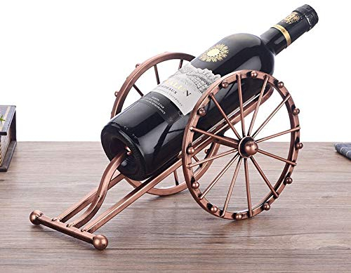 Antique Iron Art Cannon Model Wine Bottle Holder Decorative Metal Artillery Miniature Wine Rack Barware Ornament Craftworks Wine rack (Color : Copper)
