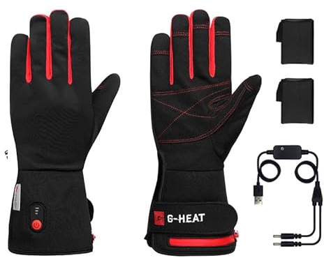 G-Heat - Beheizbare Arbeitshandschuhe - Gemischt - Atmungsaktiv - Winddicht. Einsatzbereiche: Arbeit, Handhabung, Heimwerken. Lieferung mit 1 Paar Akkus und Ladekabel.