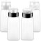 4 Pack 250ml/8.3oz Plastic Push Down Bottle Empty Lockable Pump Dispenser Bottles Cosmetic Container with Flip Cap for Nail Polish Acetone Makeup Remover Toner Liquid