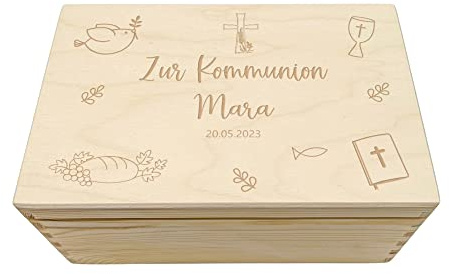 Erinnerungskiste für Babys und Kinder - Kommunion, Geschenk zur Kommunion, personalisierbar M