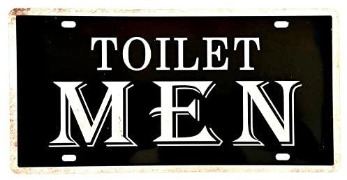 Cartel de Baño Hombres - Chapa - Tamaño 30x15cm - Ideal para Bar - Pub - Cafetería o Barbería - Señalización de Aseo - WC - Lavabo - Baño - Letrero - Aviso - Placa - Afiche - Cartel - Señal (2651-15)