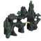 Relaxdays Aquarium Deko, Felsen, Versteck für Fische & Garnelen, HBT: 16,5 x 22 x 8 cm, Aquarium-Felsen, anthrazit/grün