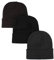 kozinu Unisex Beanie-Mütze für den Winter, weiche Totenkopfmütze, Strickmütze, warme Skimütze für Herren und Damen, 3 Stück, Dunkelbraun-Schwarz-Grau, Einheitsgr��e