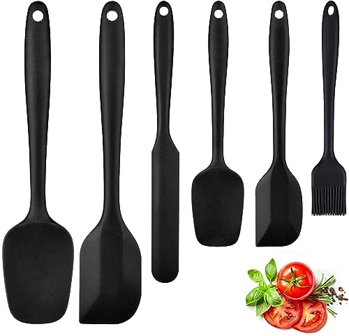 Silikon Küchenhelfer, 6 Stück Silikon Spachtel, Silikon Spatel Set, Hitzebeständig Silikon spatel,Silikon Rührlöffel Set, für Kochen und Backen