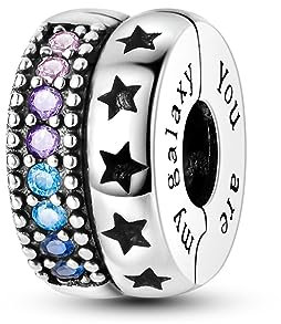 Hapour Clip Spacer Charm für Armband Clip Verschluss Stopper Bead Spacer DIY Fit European Snake Armband Openable 925 Sterling Silber Perlen Schmuck für Frauen