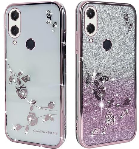 Jeelar Cover per Huawei P20 lite, Custodia Protettiva Simpatica Custodia Protettiva Glitterata per donne e Ragazze Custodia Rosa